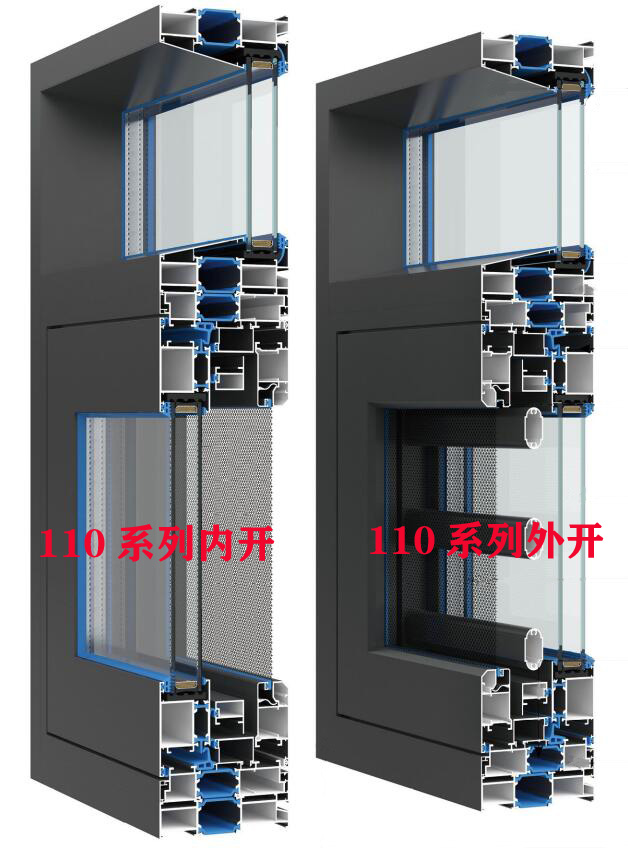 110系列，外開、內(nèi)開,窗紗一體